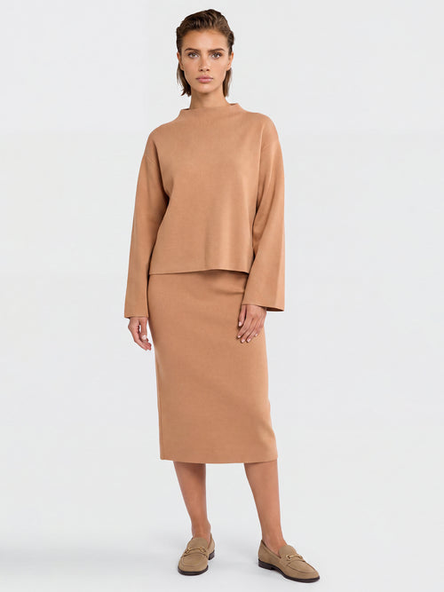 Oversized Pullover mit Kaschmiranteil | camel image 1