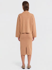 Oversized Pullover mit Kaschmiranteil | camel