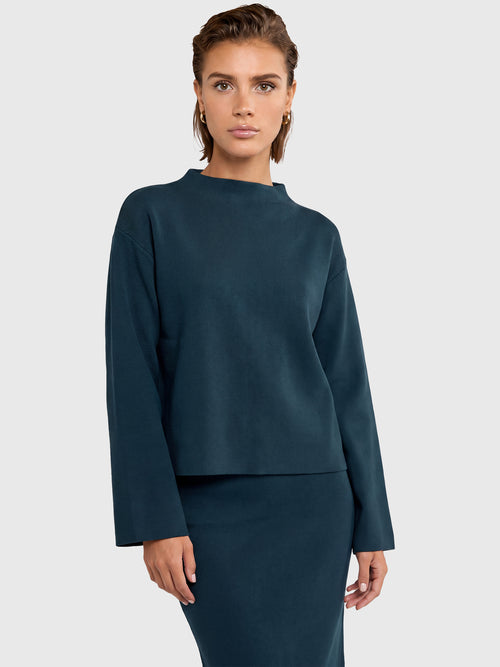 Oversized Pullover mit Kaschmiranteil | petrol image 1