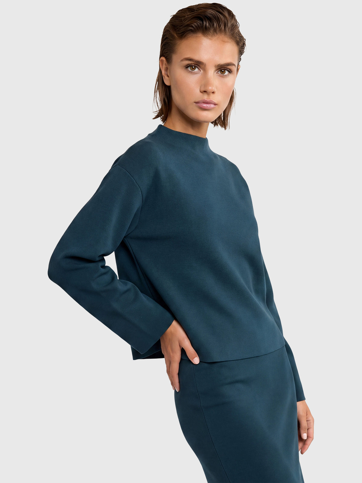 Oversized Pullover mit Kaschmiranteil | petrol