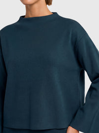 Oversized Pullover mit Kaschmiranteil | petrol