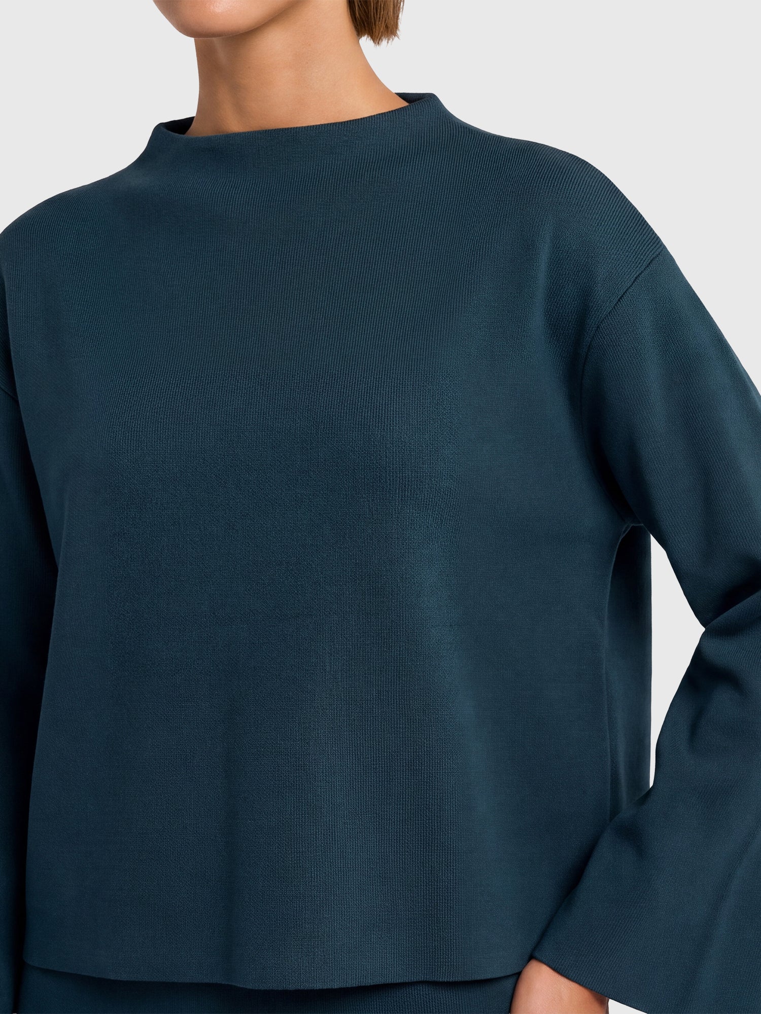 Oversized Pullover mit Kaschmiranteil | petrol