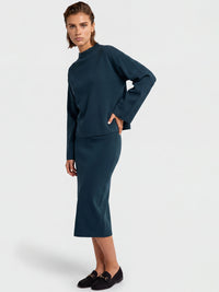Oversized Pullover mit Kaschmiranteil | petrol