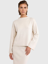 Oversized Pullover mit Kaschmiranteil | champagner
