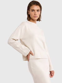 Oversized Pullover mit Kaschmiranteil | champagner
