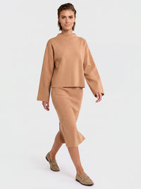 Strickrock mit Kaschmiranteil | camel
