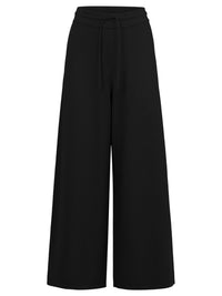Weite Strickhose mit Kaschmiranteil | schwarz
