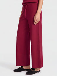 Weite Strickhose mit Kaschmiranteil | rot