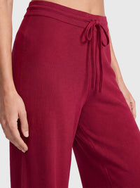 Weite Strickhose mit Kaschmiranteil | rot