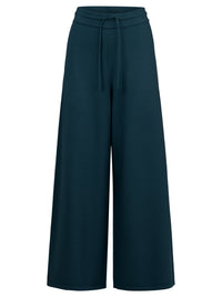 Weite Strickhose mit Kaschmiranteil | petrol