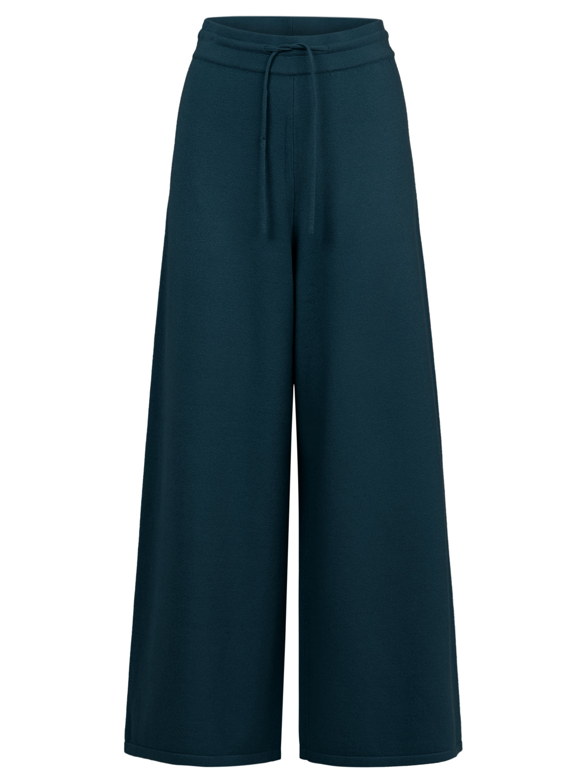Weite Strickhose mit Kaschmiranteil | petrol