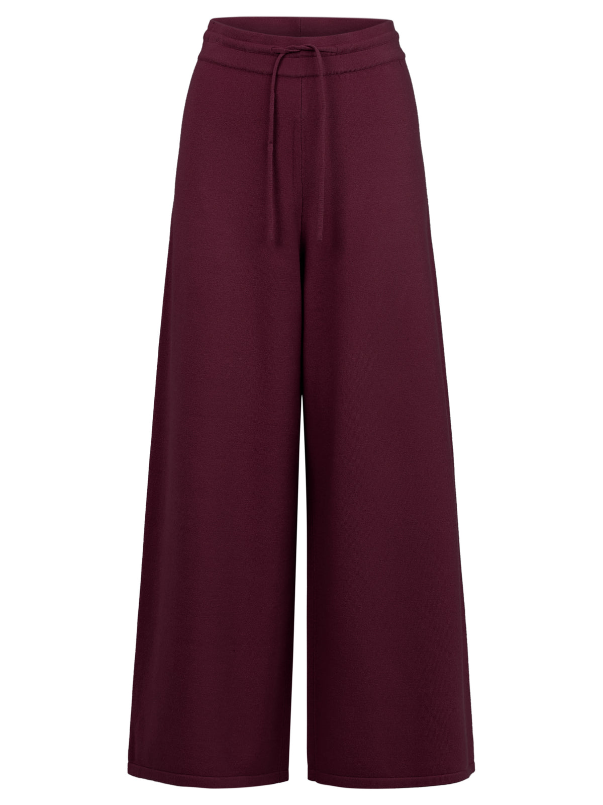 Weite Strickhose mit Kaschmiranteil | weinrot