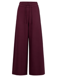 Weite Strickhose mit Kaschmiranteil | weinrot