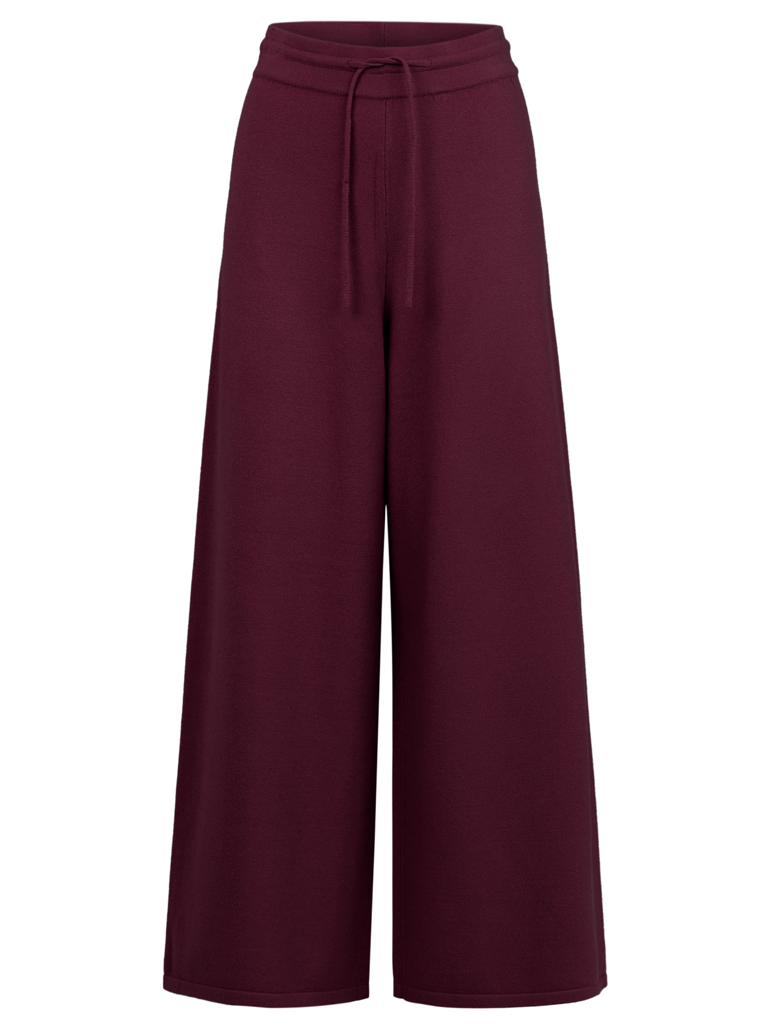 Weite Strickhose mit Kaschmiranteil | weinrot
