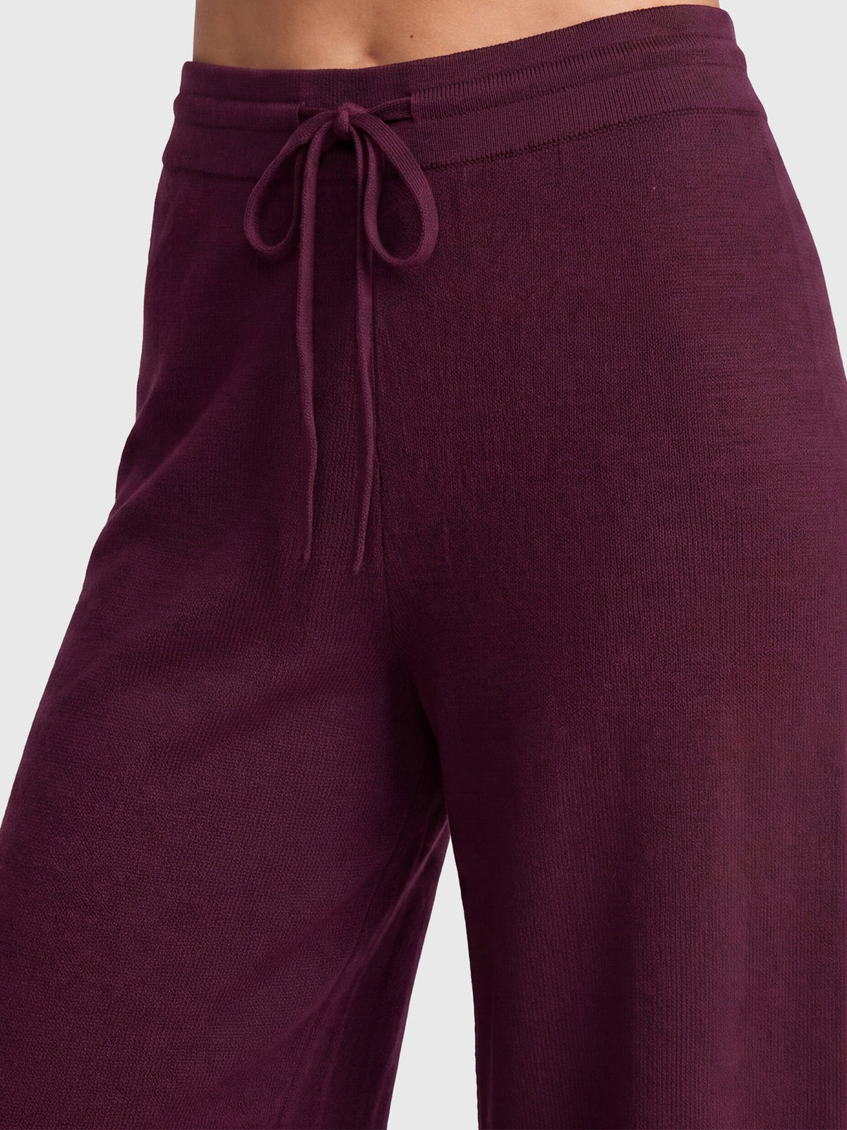 Weite Strickhose mit Kaschmiranteil | weinrot