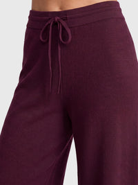 Weite Strickhose mit Kaschmiranteil | weinrot