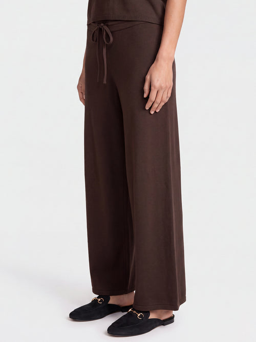 Weite Strickhose mit Kaschmiranteil | braun image 1