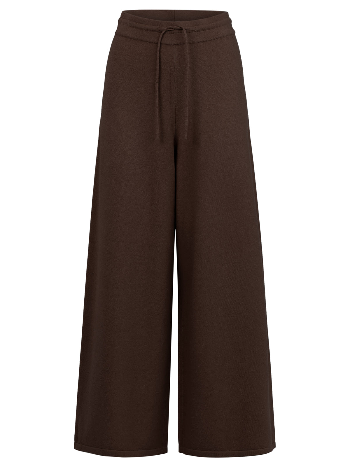 Weite Strickhose mit Kaschmiranteil | braun
