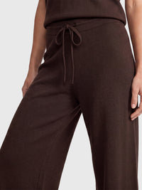 Weite Strickhose mit Kaschmiranteil | braun