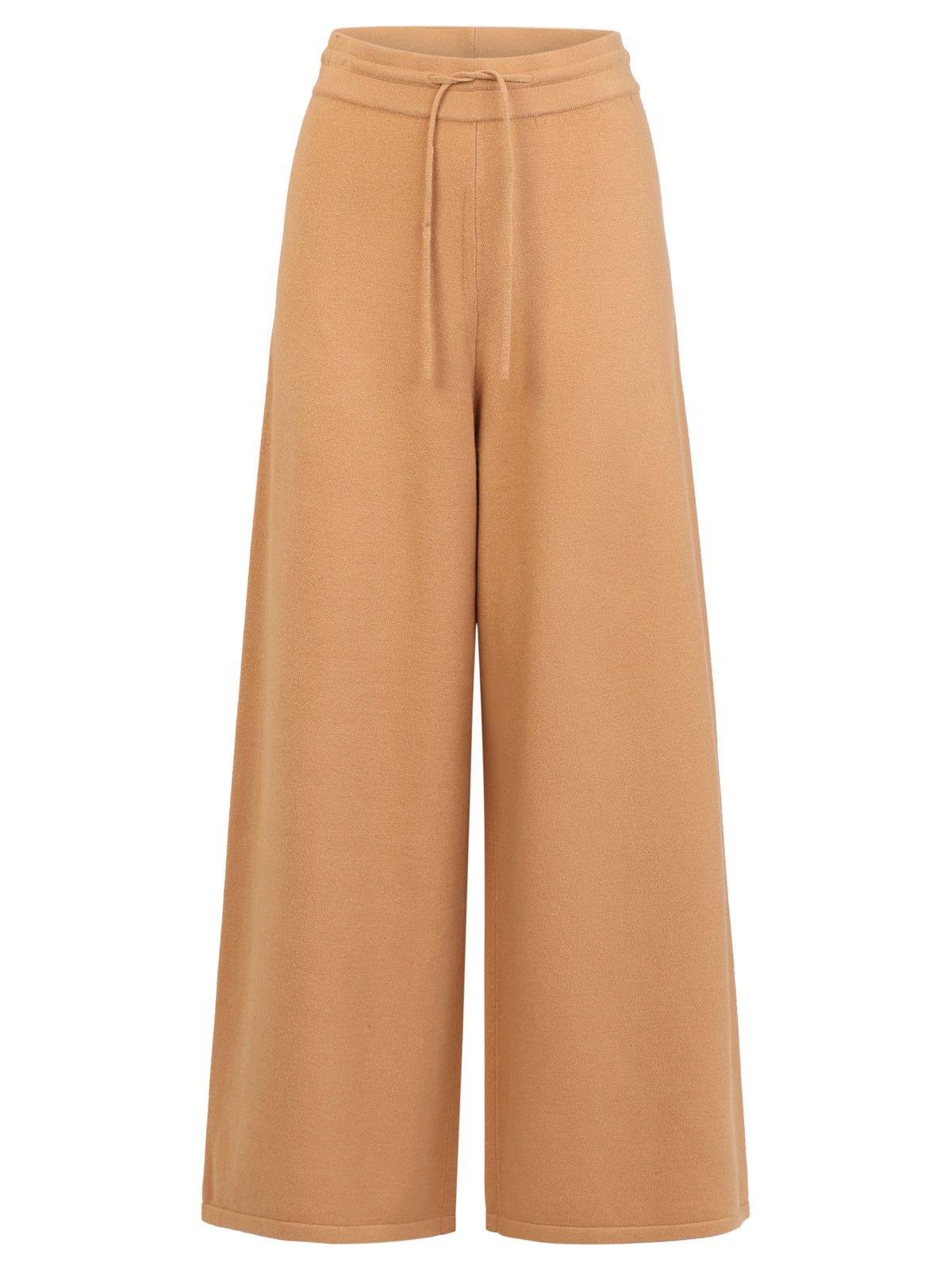 Weite Strickhose mit Kaschmiranteil | camel