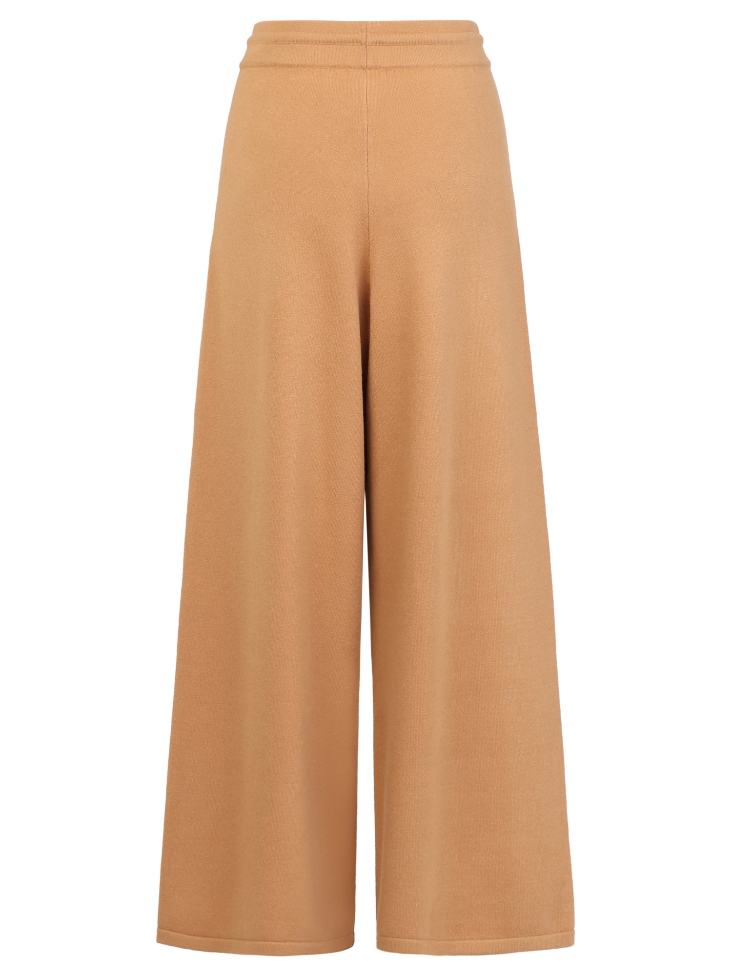 Weite Strickhose mit Kaschmiranteil | camel