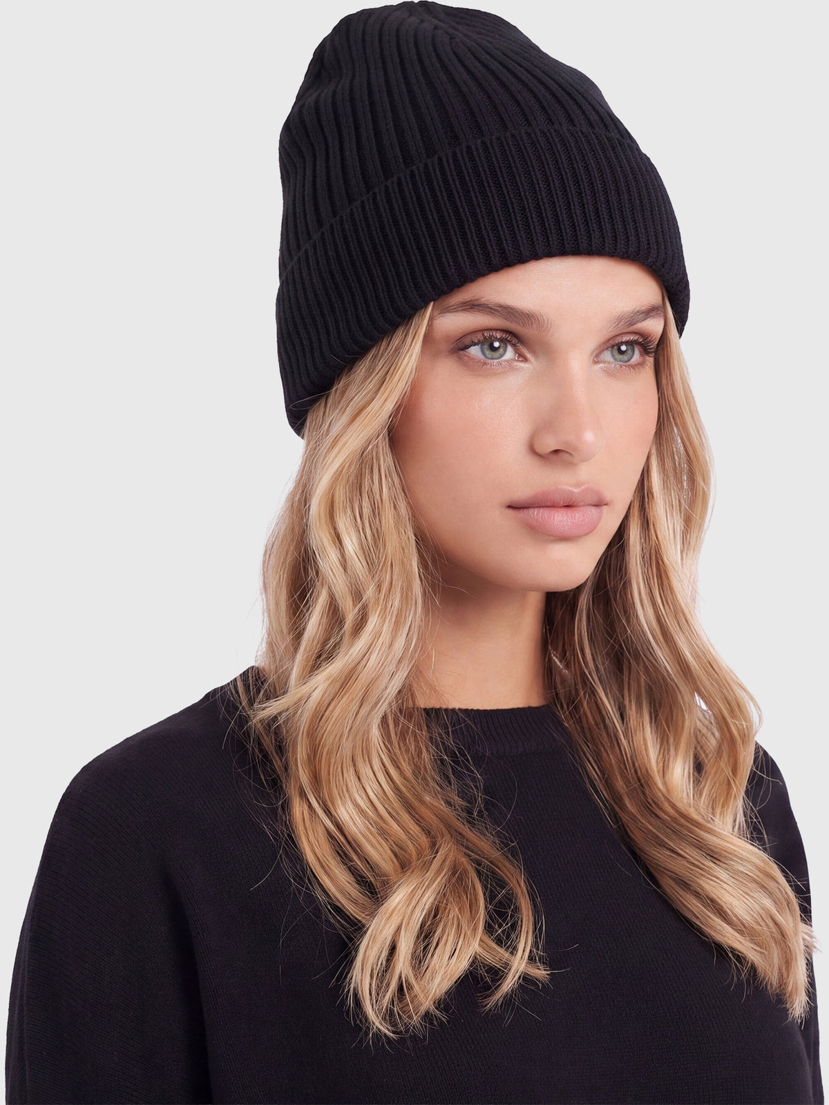 Strickmütze aus reiner Merinowolle | schwarz