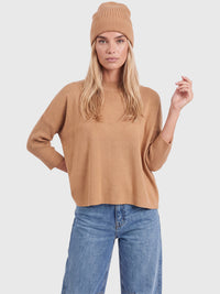 Strickmütze aus reiner Merinowolle | camel