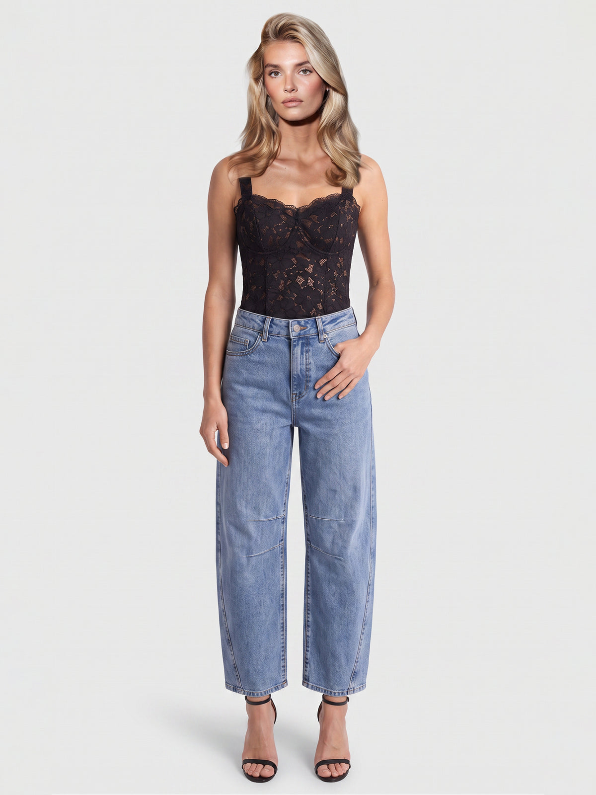 Barrel Jeans | hellblau