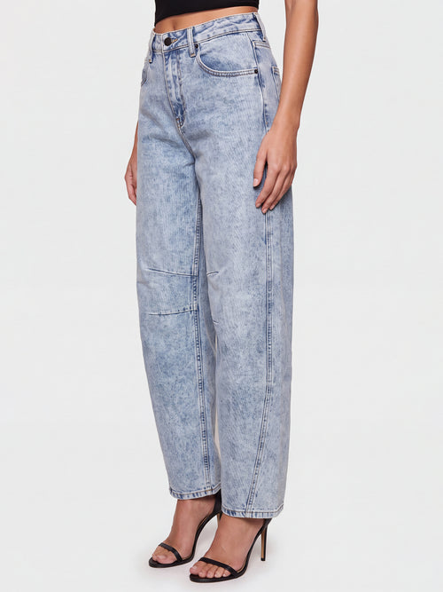 Barrel Jeans | blau acid wash image 1