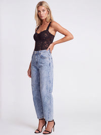 Barrel Jeans | blau acid wash