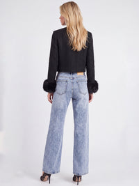 Jeans mit Kristallsteinen | acid wash