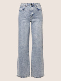 Jeans mit Kristallsteinen | acid wash