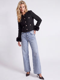 Jeans mit Kristallsteinen | acid wash