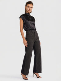 Jeans mit Kristallsteinen | schwarz