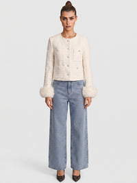 Jeans mit Kristallsteinen | hellblau