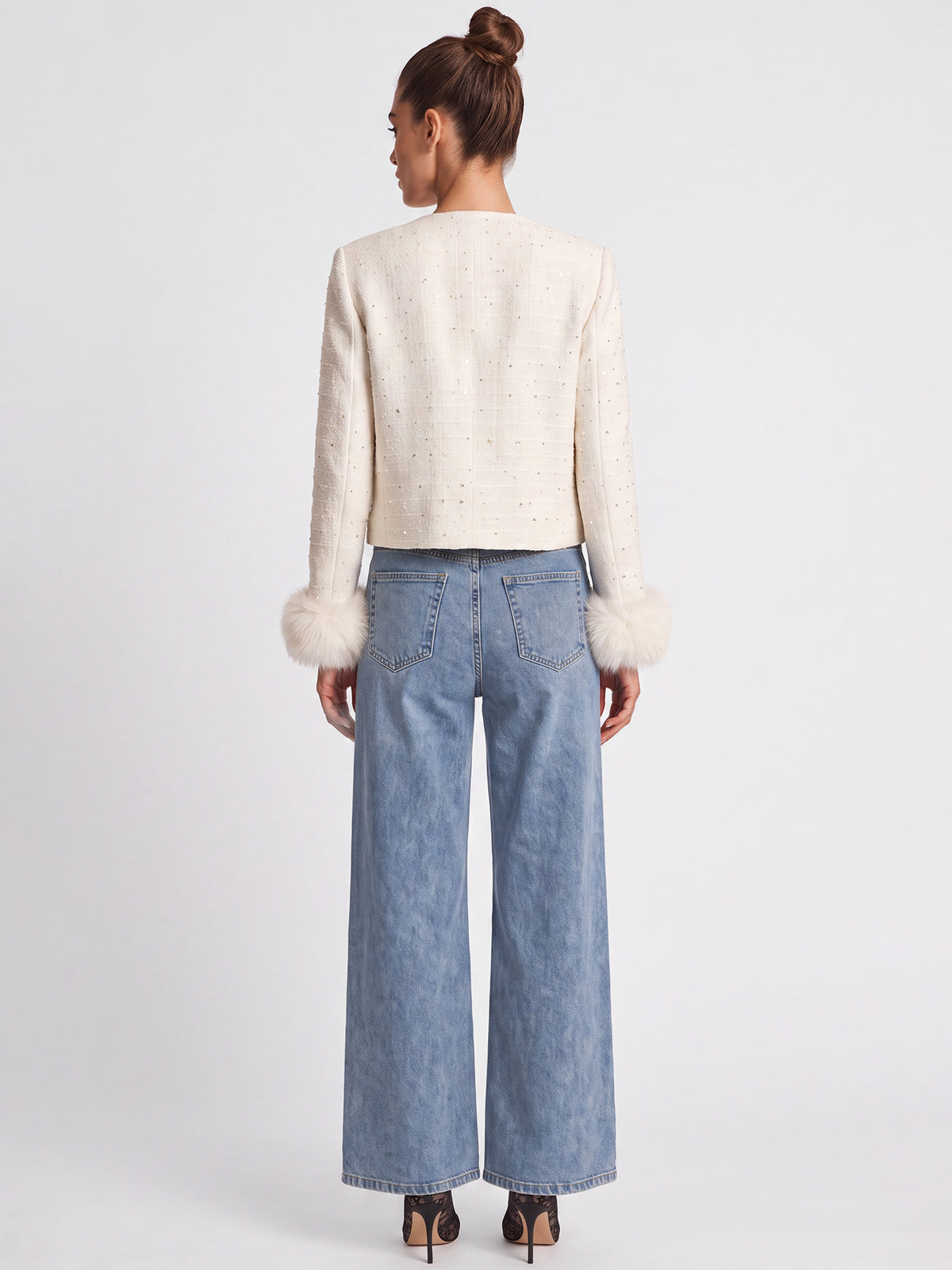 Jeans mit Kristallsteinen | hellblau