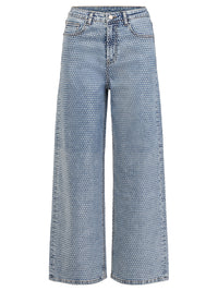 Jeans mit Kristallsteinen | hellblau