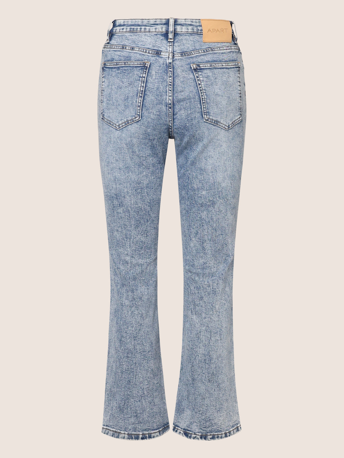Cropped Jeans mit Kristallsteinen | acid wash