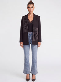 Cropped Jeans mit Kristallsteinen | acid wash