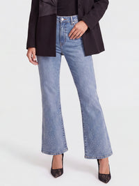 Cropped Jeans mit Kristallsteinen | hellblau