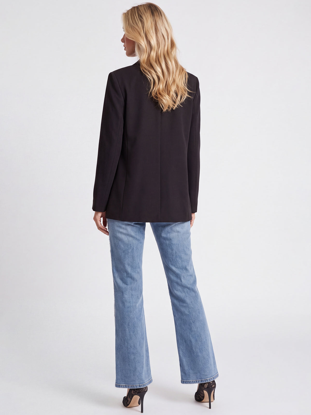Cropped Jeans mit Kristallsteinen | hellblau