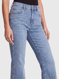 Cropped Jeans mit Kristallsteinen | hellblau