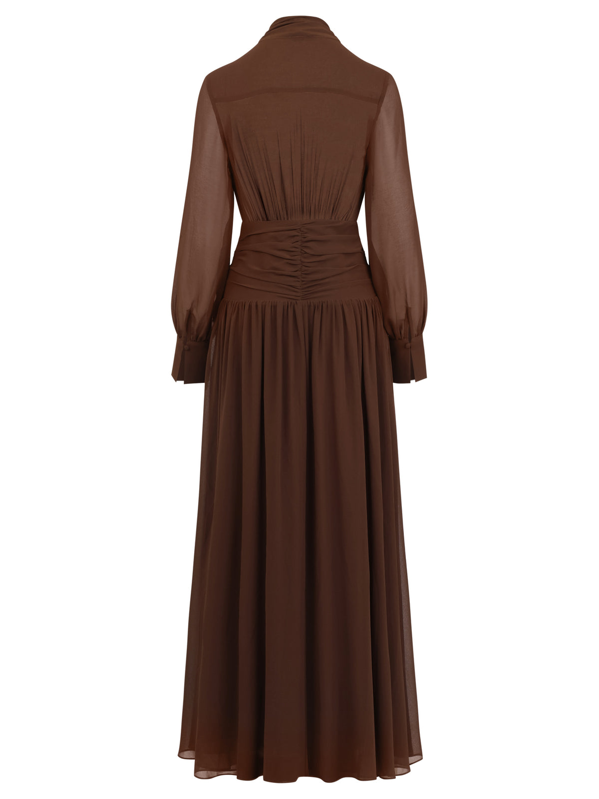 APART Chiffon-Abendkleid mit Raffungen | braun
