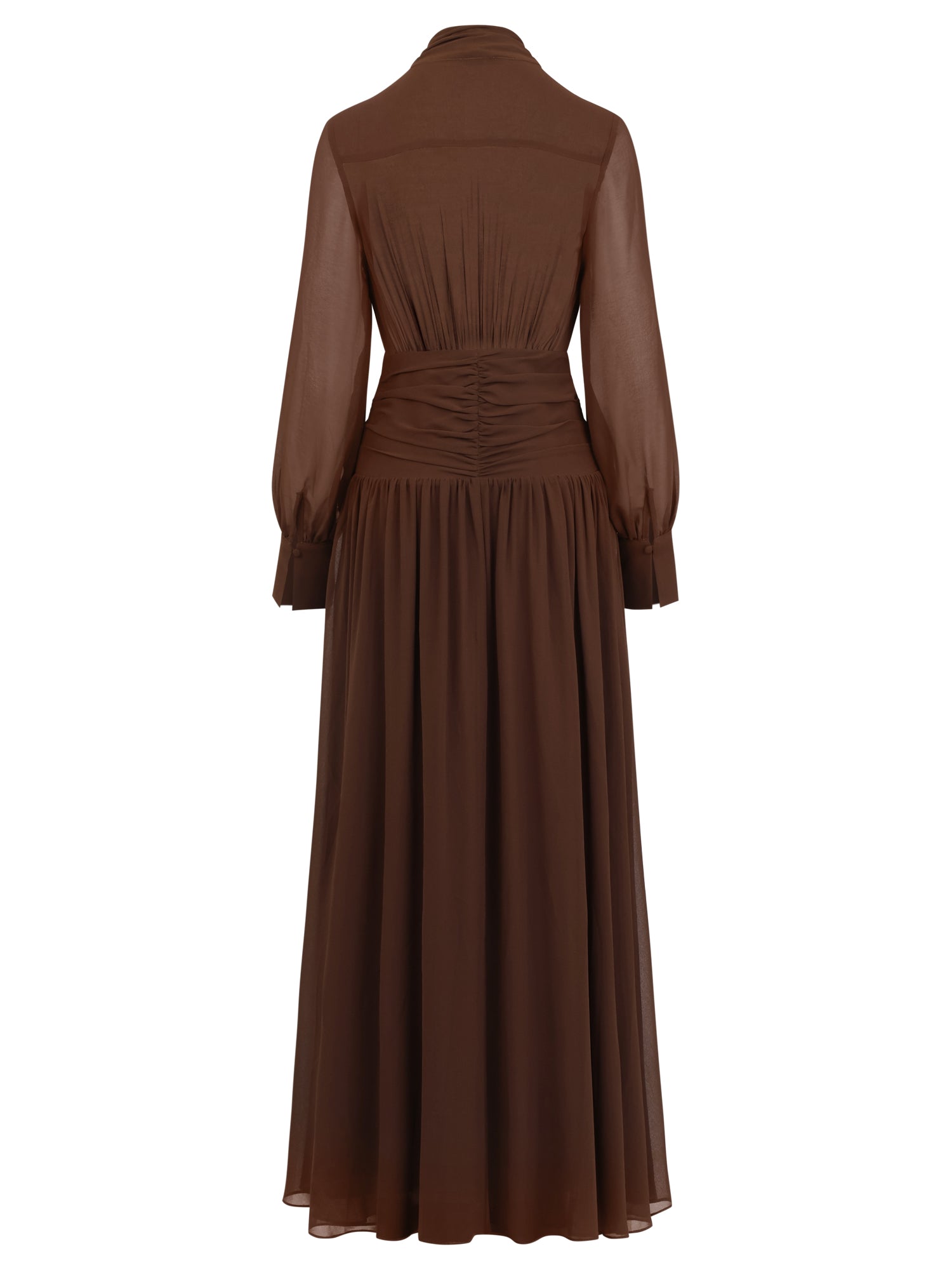 APART Chiffon-Abendkleid mit Raffungen | braun