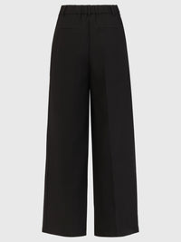 Weite Hose mit Bundfalten | schwarz