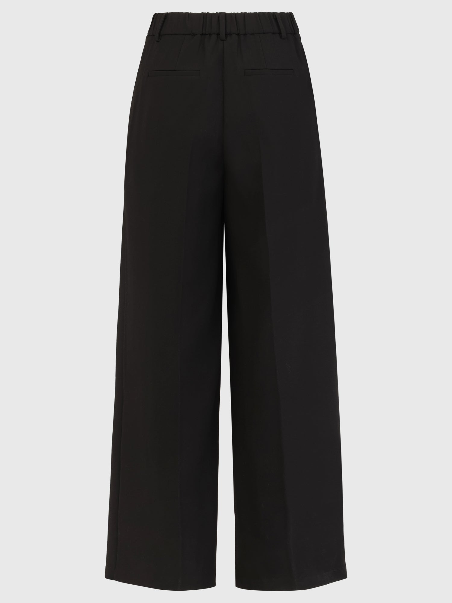 Weite Hose mit Bundfalten | schwarz