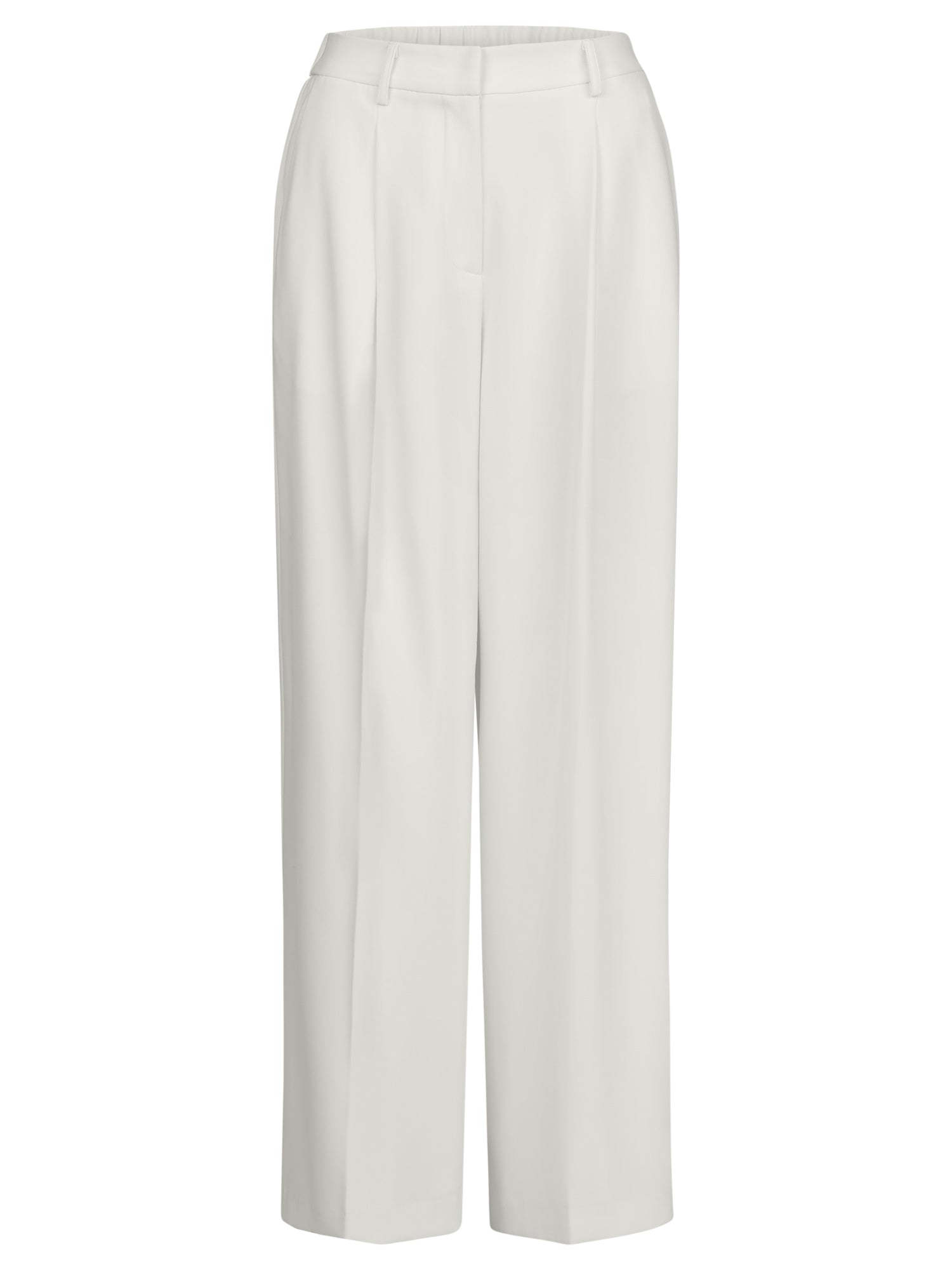 Weite Hose aus einer leicht strukturierten Ware | creme