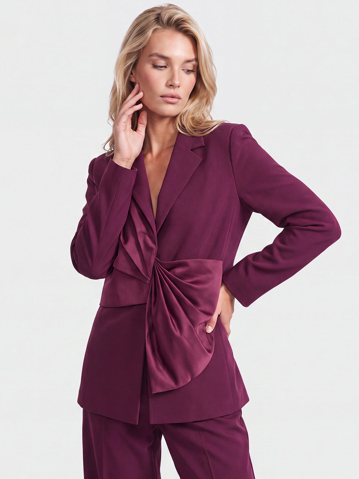 Weite Businesshose | weinrot