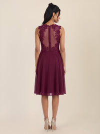 Brautkleid mit floraler Spitze und Chiffon | merlot