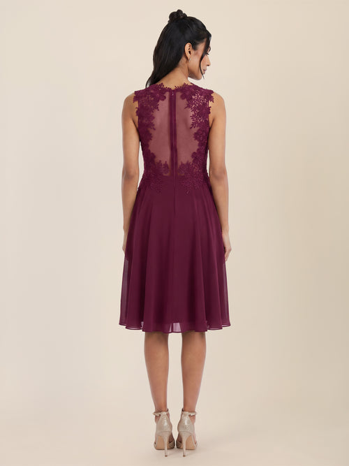 Brautkleid mit floraler Spitze und Chiffon | merlot image 1